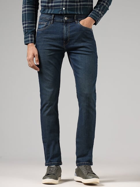 Buy WES Casuals Dark Blue Slim Fit Jeans from Westside