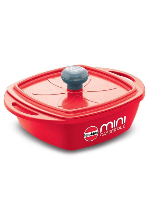 Hawkins Red Aluminium Square Series Die-Cast Mini Casserole With Lid (Mcsr75) (0.75 L)-picture-45