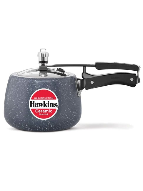 Hawkins Black Ceramic Induction Inner Lid Contura Shaped Pressure Cooker (Icc30) (3 L)