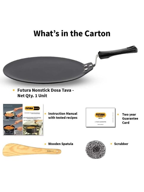 Buy Hawkins Black Aluminium 28 cm Induction Futura Dosa Tawa at