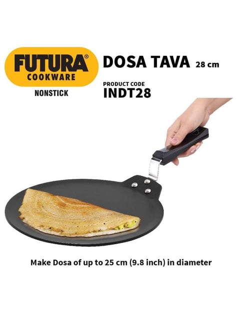 Buy Hawkins Black Aluminium 28 cm Induction Futura Dosa Tawa at