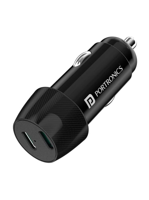 Portronics Auto 10 Bluetooth & USB Car Charging Adapter (POR 320, Black)