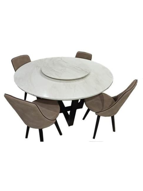 Godrej Interio Elixir Brown White Ashwood Seater Circular Dining Table