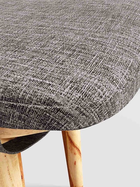 gray fabric dining bench