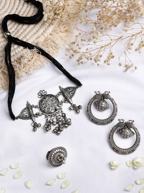 Teejh Pitara Collection Aloka Oxidized Jewellery Set