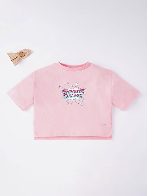 Ed-a-Mamma Kids Light Pink Printed T-Shirt-picture-34