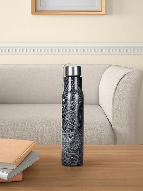 Living Scapes by Pantaloons Black Steel Water Bottles (0.75 L)-picture-14
