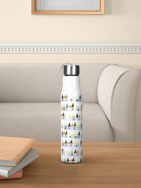 Living Scapes by Pantaloons White Steel Water Bottles (0.75 L)-picture-26