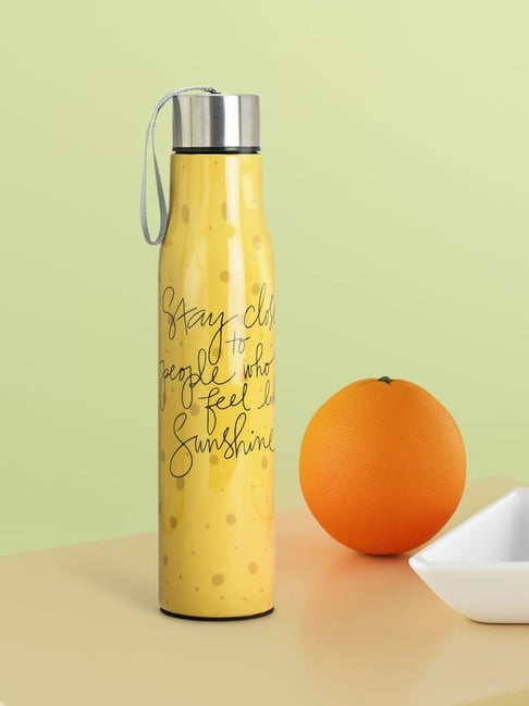 Living Scapes by Pantaloons Yellow Stainless Steel Water Bottles (0.75 L)-picture-25