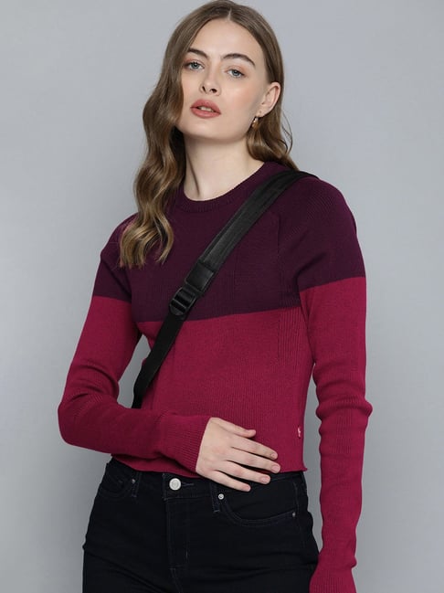 Levi s Magenta Burgundy Color Block Pullover