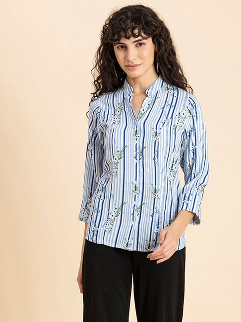 Moomaya Blue Striped Shirt-picture-11