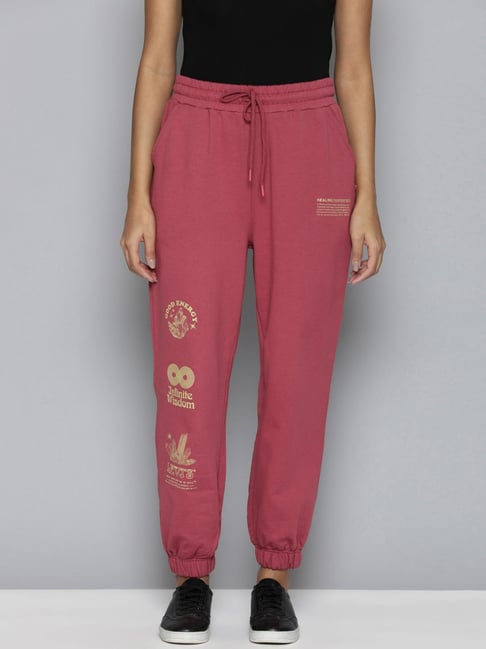 Pink discount flared joggers