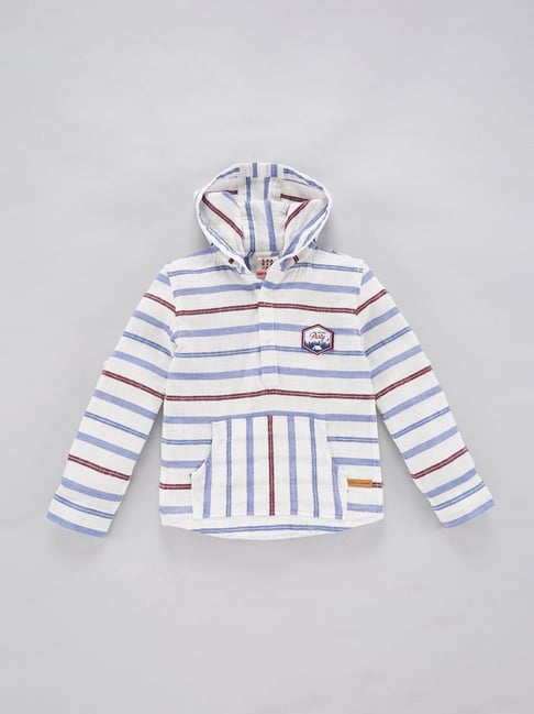 Ed-a-Mamma Kids White Striped Full Sleeves Shirt-picture-20