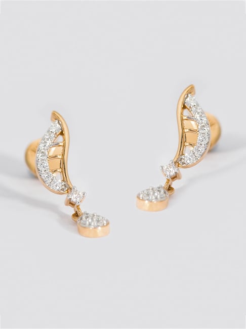 P.N.Gadgil Jewellers 22k (916) Yellow Gold and Cubic Zirconia Zoya Pure  Gold Earrings Stud Earrings for Women : Amazon.in: Fashion