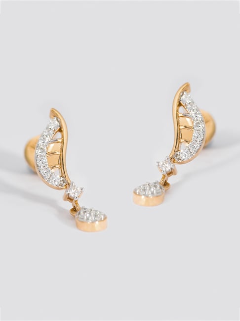 P.N.Gadgil Jewellers 22k (916) Yellow Gold and Cubic Zirconia Zoya Pure  Gold Earrings Stud Earrings for Women : Amazon.in: Fashion