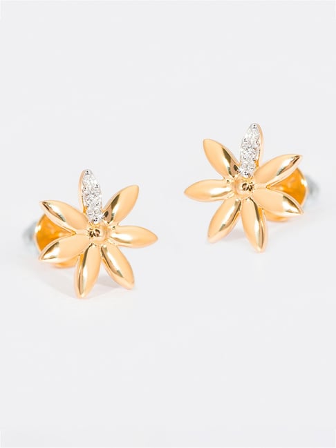 Star Diamond Stud Earrings in 14k Yellow Gold - Amber Erin Jewelry