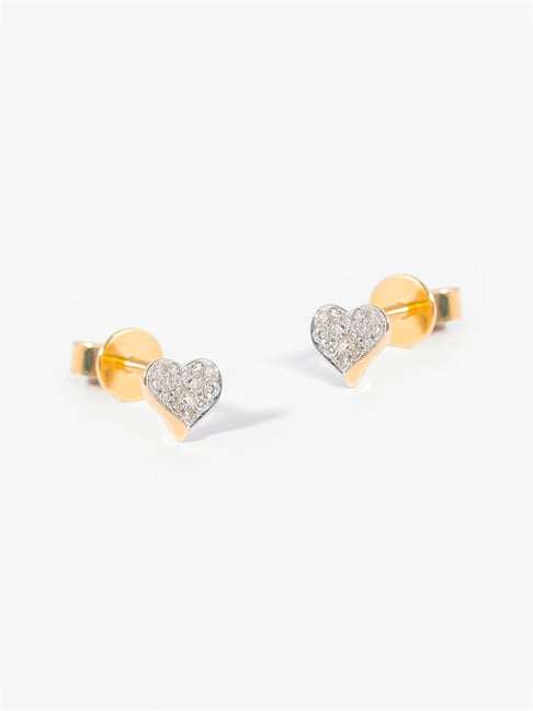 Gold Diamond Heart Emerald Cut Stud Earring - Fine Jewelry - Monisha  Melwani Jewelry