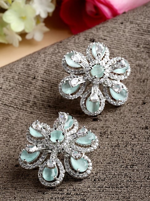 Light green stud on sale earrings