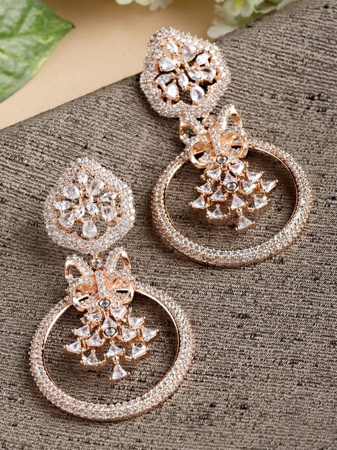 Buy Gleaming Rose Gold Earrings Online | ORRA