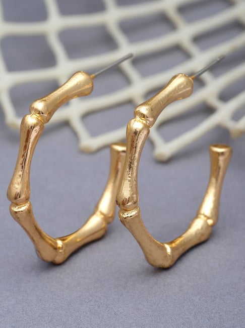 Set Of 2 Gold-Plated Purple Rhinestone Studded Circular Half Hoop Earrings  – DIVAWALK | Online Shopping for Designer Jewellery, Clothing, Handbags in  India