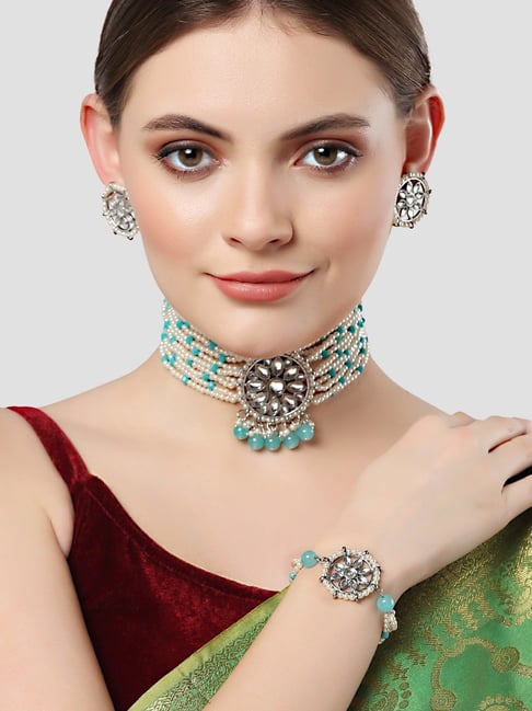 Blue Jewellery Set - Buy Blue Jewellery Set online in India