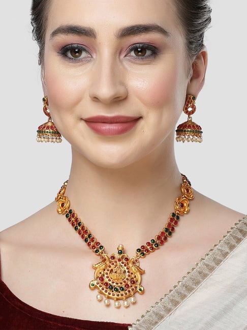 Temple set jewellery hot sale designs with price