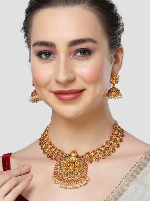 South Indian Design Gold Necklace jewellery set