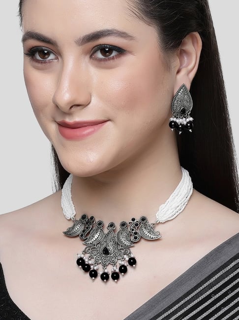 Black Silver Choker Necklace – Meraki Lifestyle Store