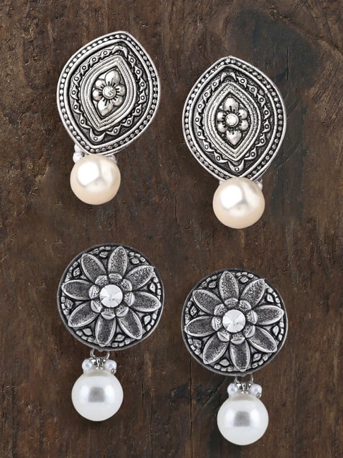 Trending Ad earrings | American Diamond Earrings | Silver Cz Crystal e –  Indian Designs