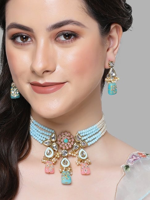 Vintage Krementz Light Blue and Crystal Rhinestone Flower Necklace Ear –  Belle à Coeur Treasure Trove