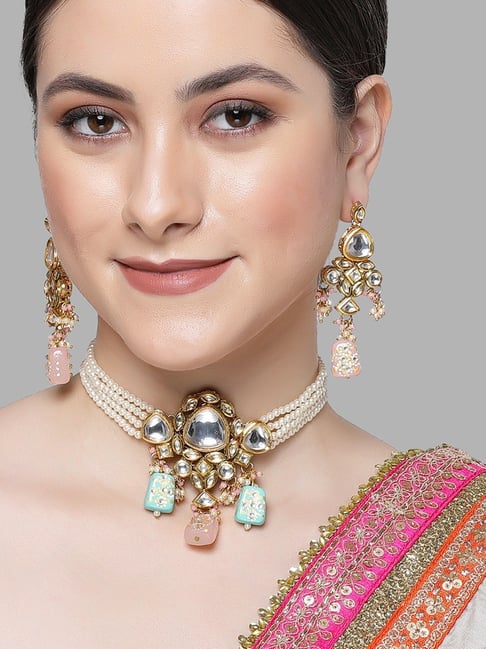 Brado Jewellery Blue Diamond Choker Necklace Jewellery Set for Women and  Girls at Rs 129/piece | Choker Necklace in Surat | ID: 2850308295448