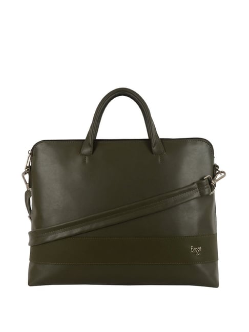 Buy Baggit Olive Solid Large Laptop Messenger Bag Online At Best