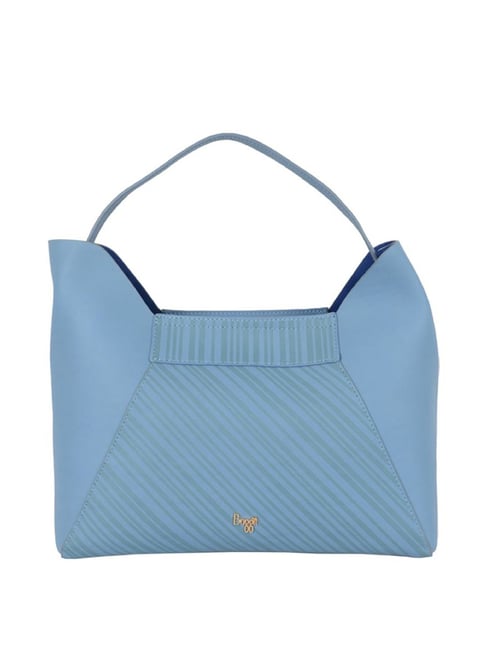 Buy Baggit Light Blue Striped Large Hobo Handbag Online At Best - Main Image