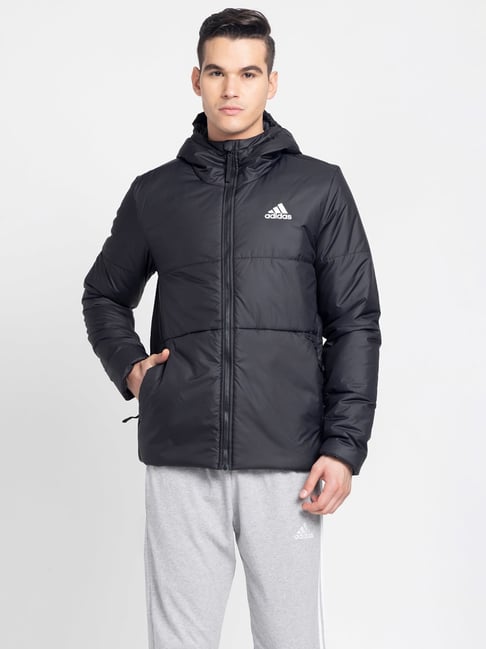 Buy adidas Black Regular Fit Sports Hooded Jacket for Men's Online