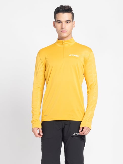 adidas MT Yellow Slim Fit Sports T-Shirts-picture-35