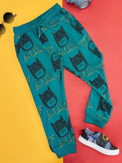 Pantaloons Junior Teal Blue Cotton Printed Trackpants-picture-25