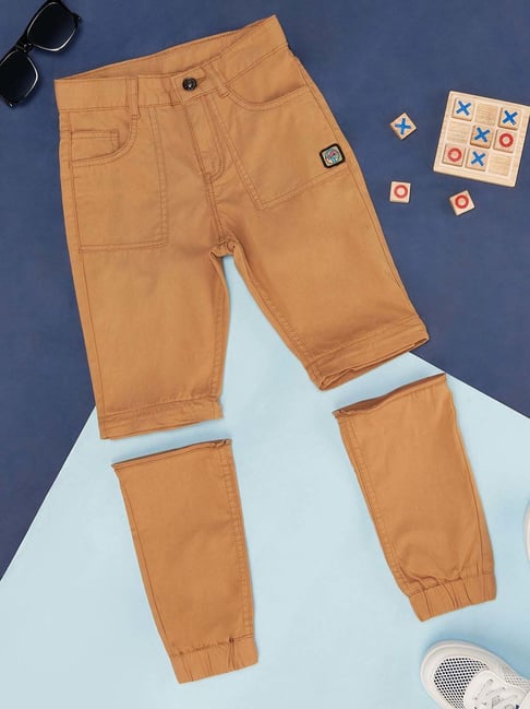 Pantaloons Junior Beige Cotton Regular Fit Trousers