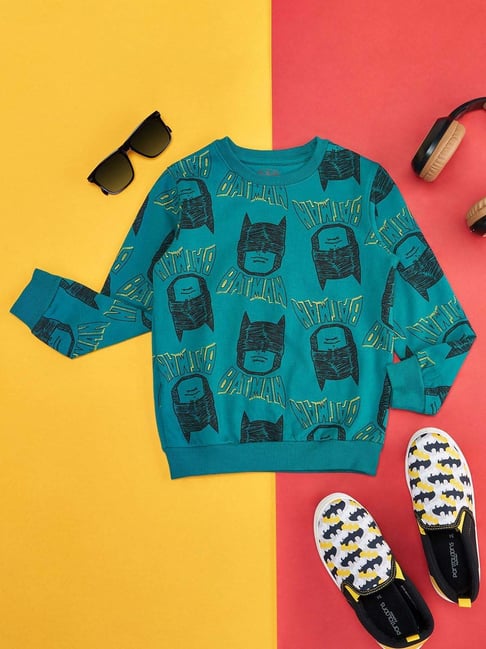 Pantaloons Junior Teal Blue Cotton Printed Full Sleeves Sweatshirt-picture-23