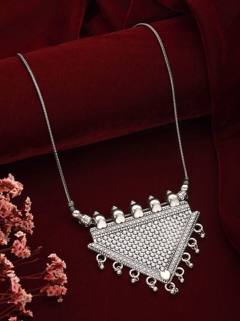 Buy Aatmana Silver-Plated Triangle Shaped Necklace Online At Best