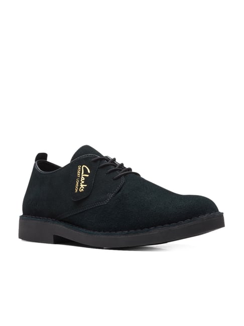 Clarks desert london black on sale suede