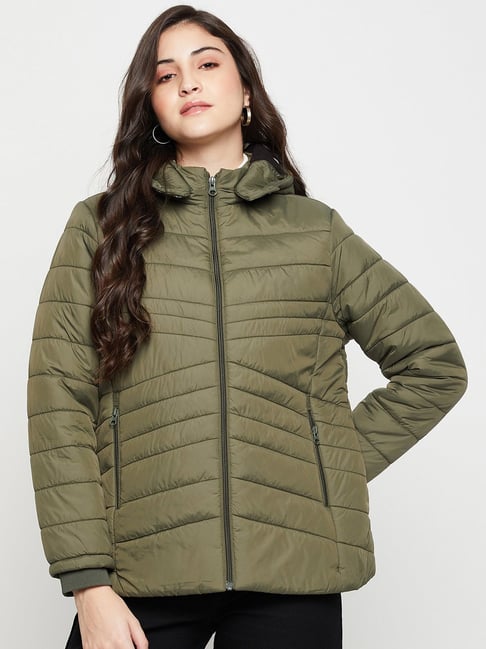 Buy Cantabil Green Hooded Jacket for Women s Online Tata CLiQ