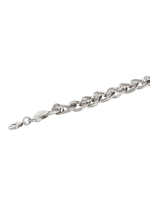 Buy Joker & WItch Silver Anchor Chain Link Flexible fit Bracelet
