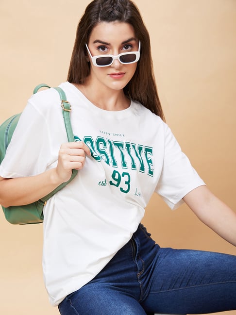 Oversized Tshirt Jeans T Shirt Look Styched Font Oversized Womens