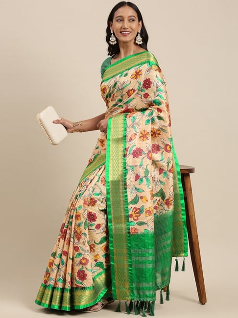 Buy PHORIA STYLE Paisley Bollywood Georgette, Chiffon Green Sarees Online @  Best Price In India | Flipkart.com