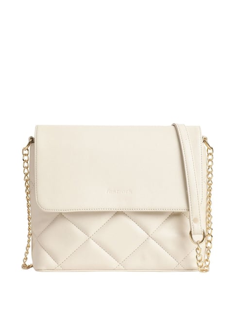 Fastrack Pearl White Quilted Small Sling Handbag-picture-19