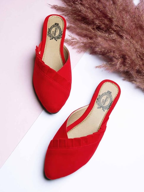 Red discount mule loafers