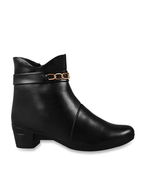 Shoetopia Women's Black Casual Booties