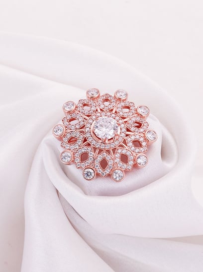 Rose gold flower on sale brooch