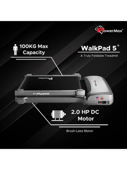 Powermax Fitness WalkPad-5 (4HP Peak)with Remote Control, Ultra Thin,  Double Folded Running Deck Treadmill - Buy Powermax Fitness WalkPad-5 (4HP  Peak)with Remote Control, Ultra Thin, Double Folded Running Deck Treadmill  Online at