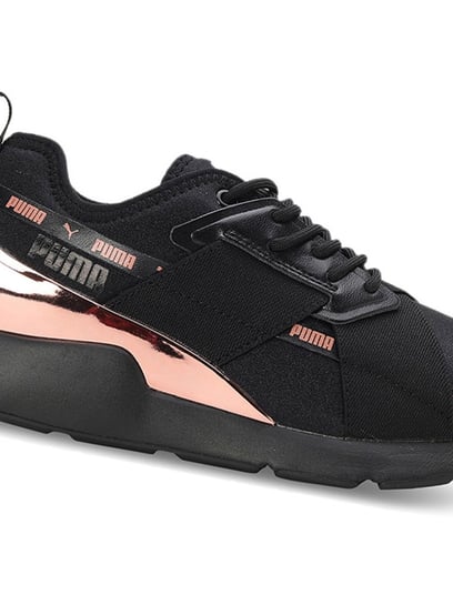 Puma women s muse wn s sneaker black 2025 rose gold